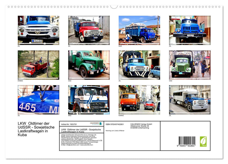 LKW Oldtimer der UdSSR - Sowjetische Lastkraftwagen in Kuba (CALVENDO Premium Wandkalender 2026)