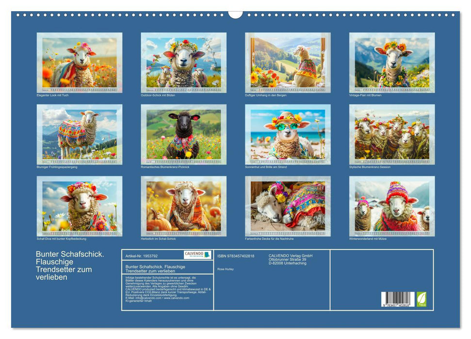 Bunter Schafschick. Flauschige Trendsetter zum verlieben (CALVENDO Wandkalender 2026)