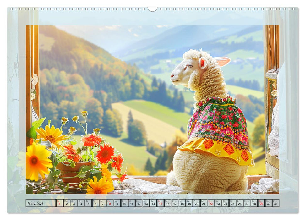 Bunter Schafschick. Flauschige Trendsetter zum verlieben (CALVENDO Wandkalender 2026)