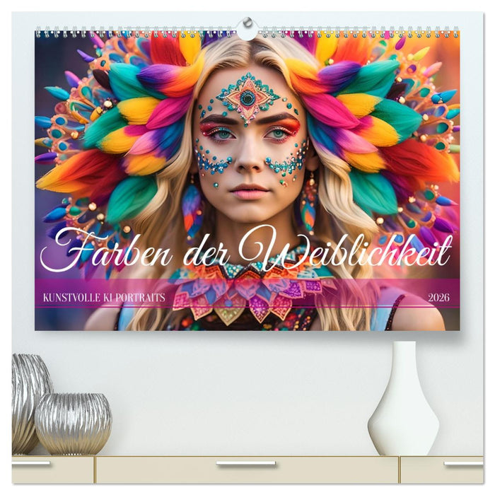 Farben der Weiblichkeit - Kunstvolle KI Portraits (CALVENDO Premium Wandkalender 2026)