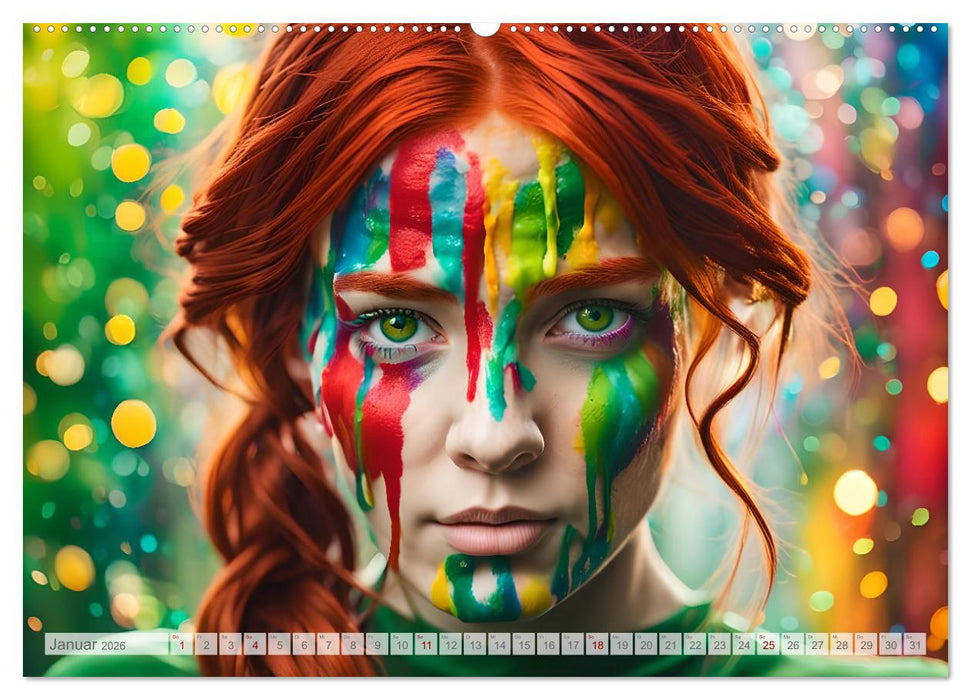 Farben der Weiblichkeit - Kunstvolle KI Portraits (CALVENDO Premium Wandkalender 2026)