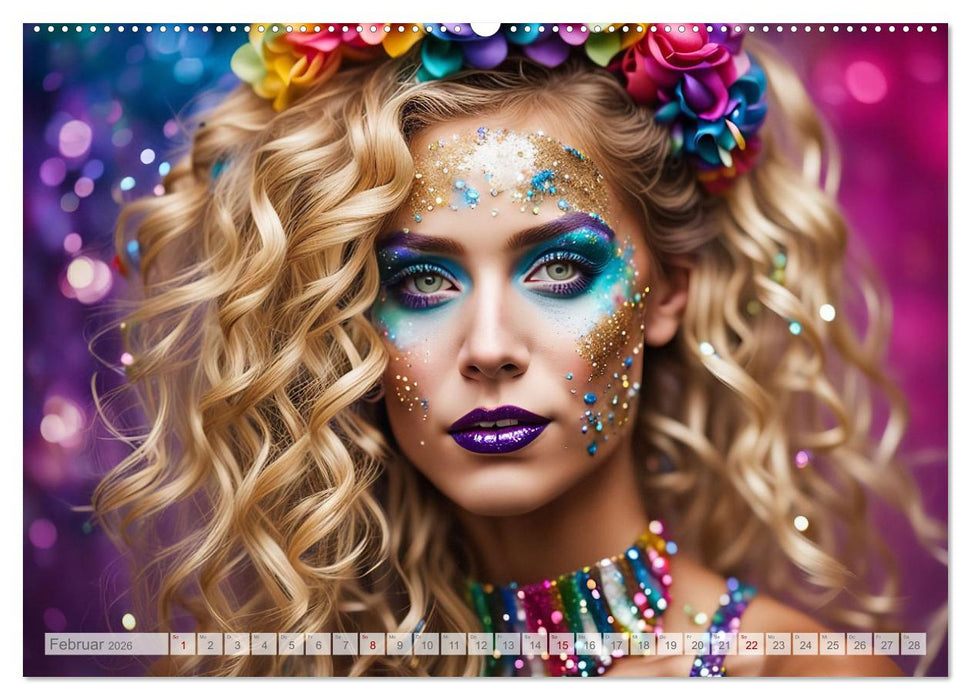 Farben der Weiblichkeit - Kunstvolle KI Portraits (CALVENDO Premium Wandkalender 2026)
