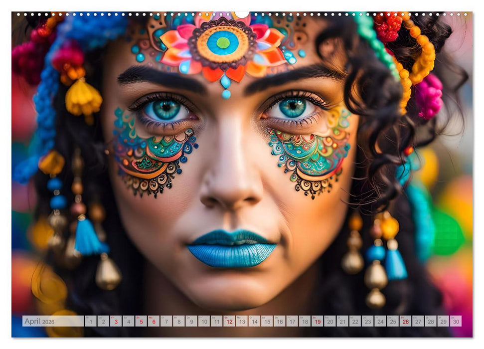 Farben der Weiblichkeit - Kunstvolle KI Portraits (CALVENDO Premium Wandkalender 2026)