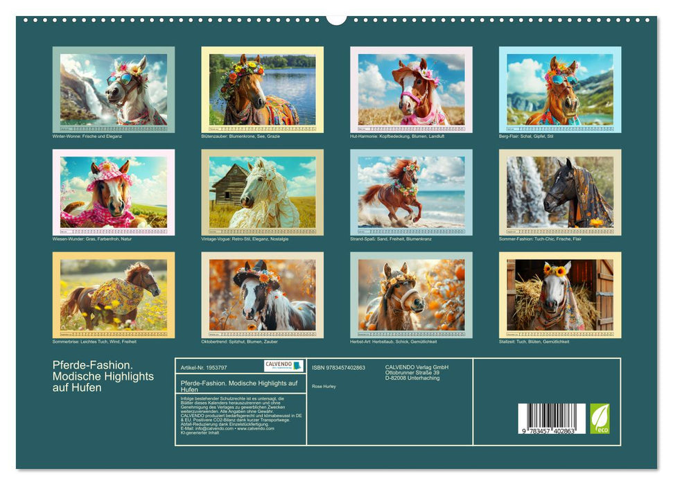 Pferde-Fashion. Modische Highlights auf Hufen (CALVENDO Premium Wandkalender 2026)