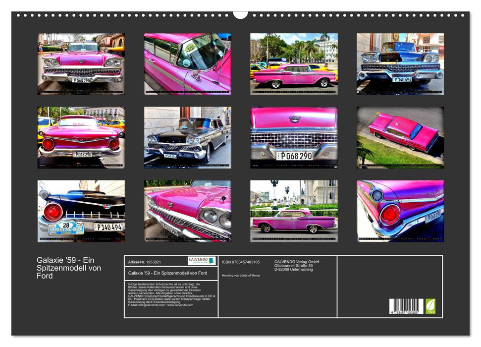 Galaxie '59 - Ein Spitzenmodell von Ford (CALVENDO Wandkalender 2026)