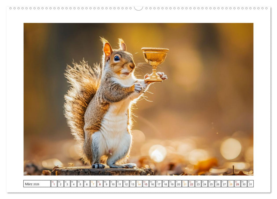 Lustige Eichhörnchen (CALVENDO Wandkalender 2026)