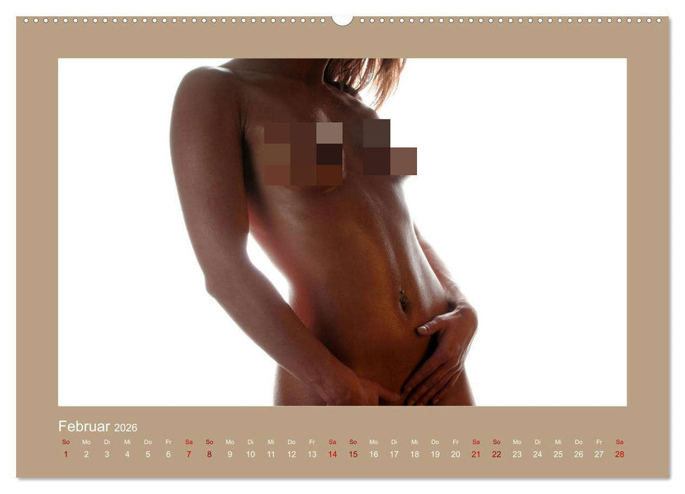 Glanzperlen - Wassertropfen auf nackter Haut (CALVENDO Premium Wandkalender 2026)