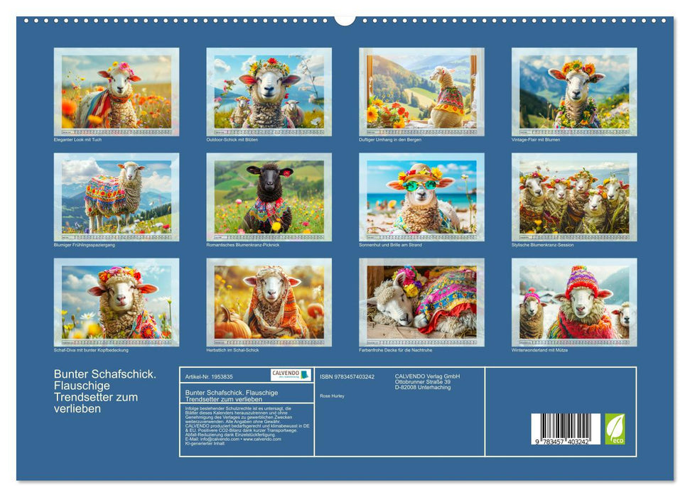 Bunter Schafschick. Flauschige Trendsetter zum verlieben (CALVENDO Premium Wandkalender 2026)