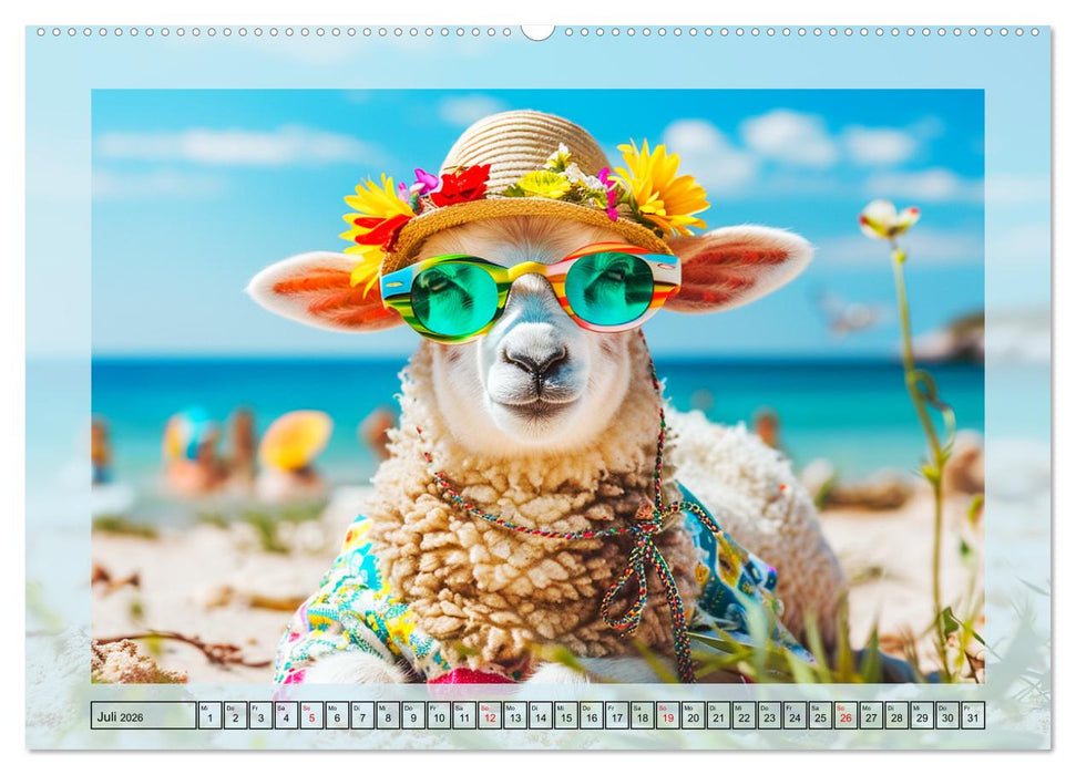 Bunter Schafschick. Flauschige Trendsetter zum verlieben (CALVENDO Premium Wandkalender 2026)
