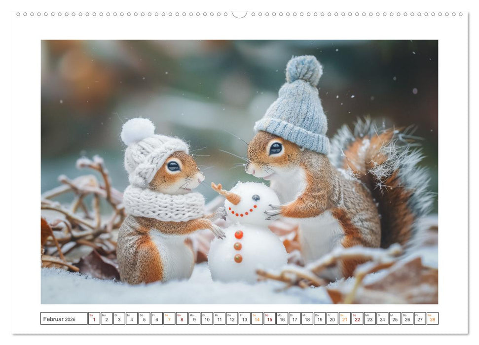 Lustige Eichhörnchen (CALVENDO Premium Wandkalender 2026)