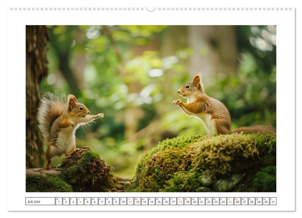 Lustige Eichhörnchen (CALVENDO Premium Wandkalender 2026)
