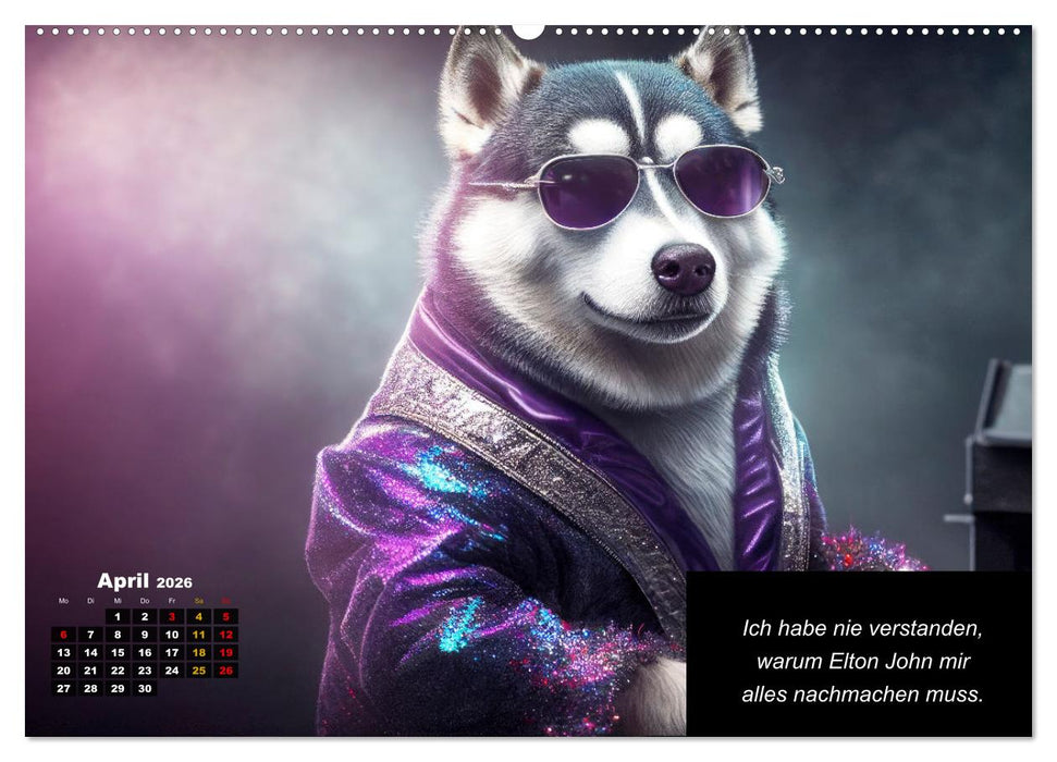 Der tierisch lustige Husky Kalender (CALVENDO Premium Wandkalender 2026)