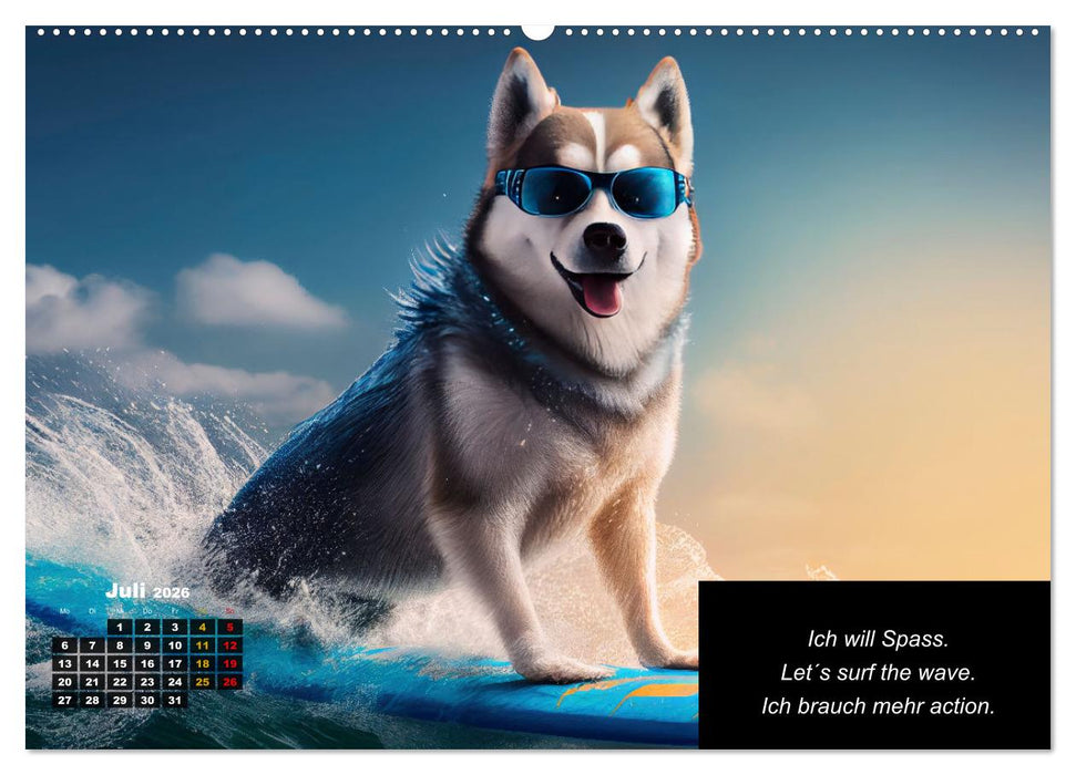 Der tierisch lustige Husky Kalender (CALVENDO Premium Wandkalender 2026)