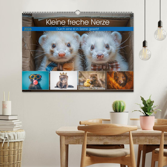 Kleine freche Nerze (CALVENDO Wandkalender 2026)