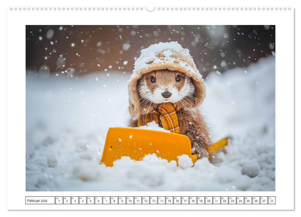 Kleine freche Nerze (CALVENDO Wandkalender 2026)