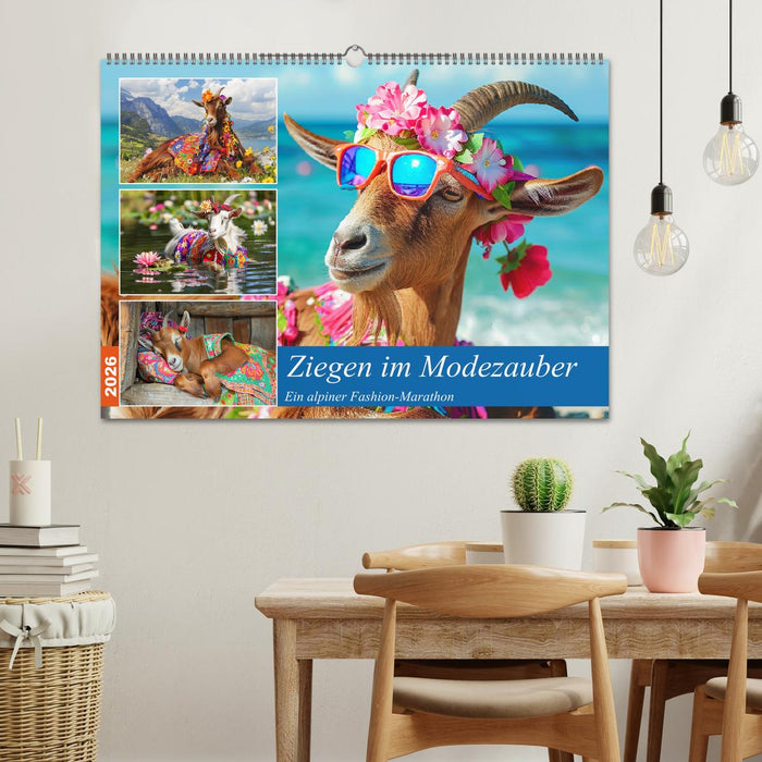 Ziegen im Modezauber. Ein alpiner Fashion-Marathon (CALVENDO Wandkalender 2026)
