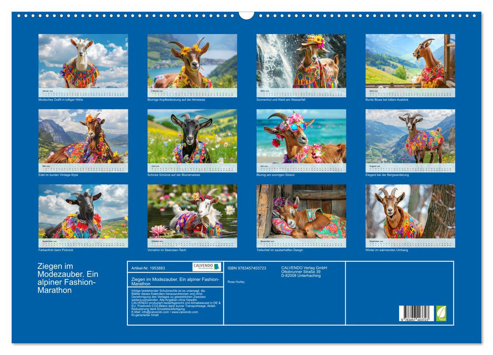 Ziegen im Modezauber. Ein alpiner Fashion-Marathon (CALVENDO Wandkalender 2026)