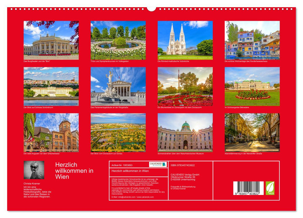 Herzlich willkommen in Wien (CALVENDO Premium Wandkalender 2026)