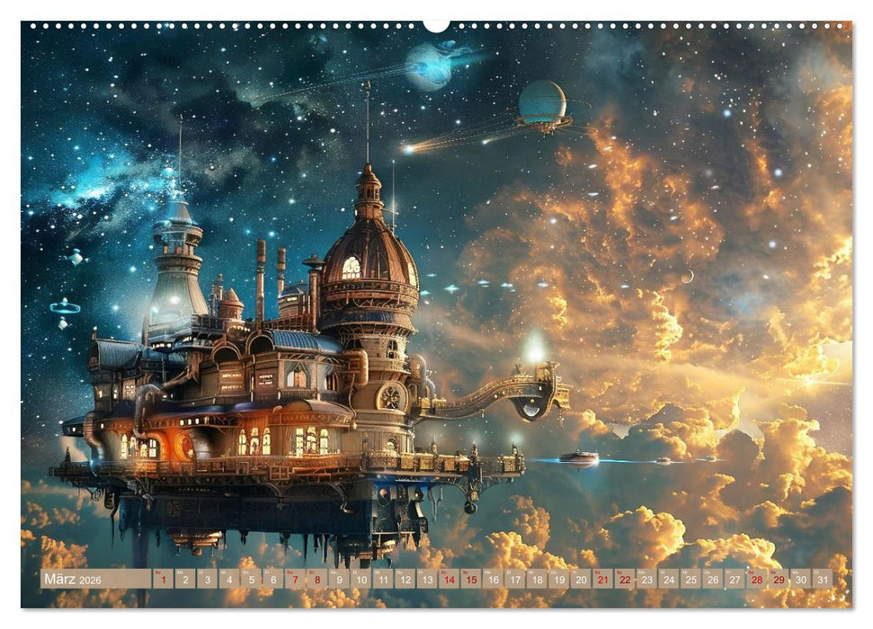 Steampunk im Weltall (CALVENDO Wandkalender 2026)