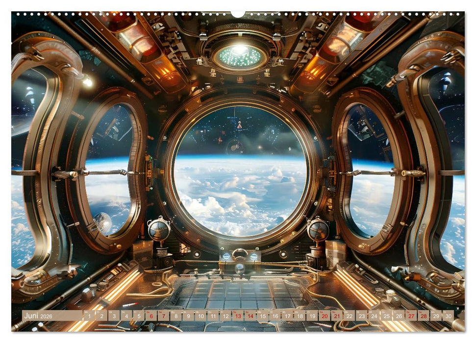 Steampunk im Weltall (CALVENDO Wandkalender 2026)
