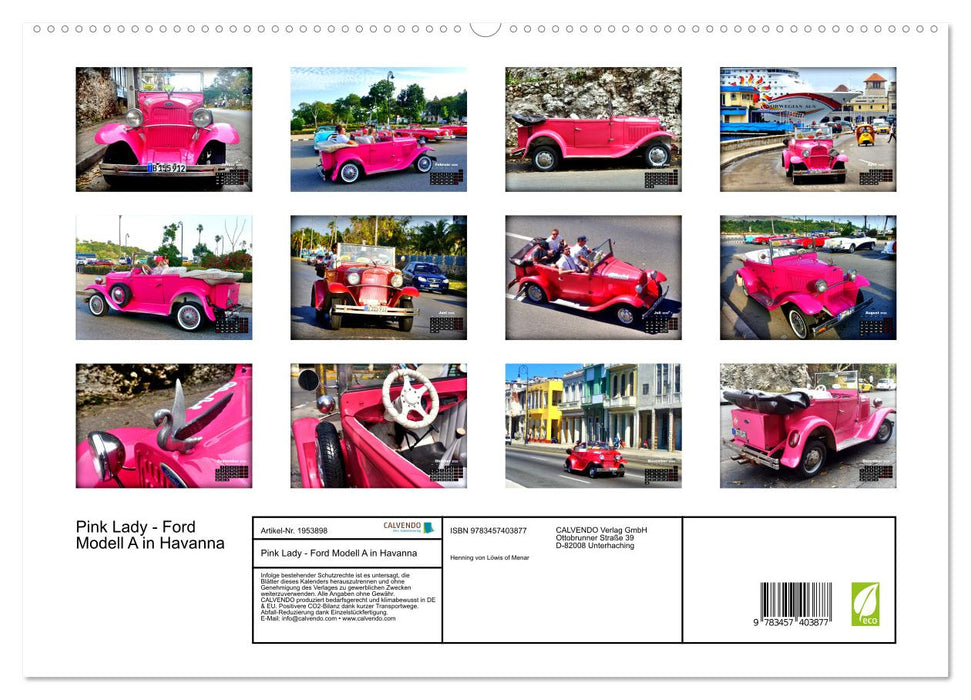 Pink Lady - Ford Modell A in Havanna (CALVENDO Premium Wandkalender 2026)