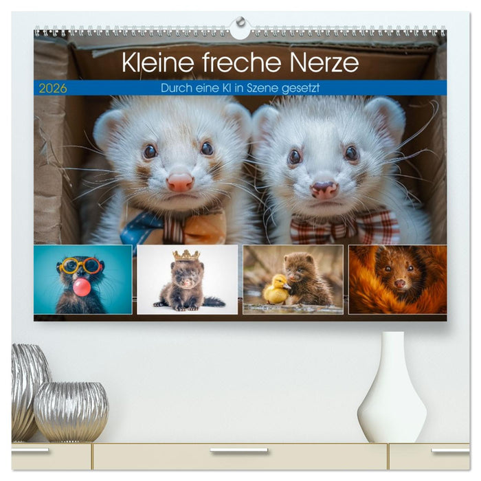 Kleine freche Nerze (CALVENDO Premium Wandkalender 2026)