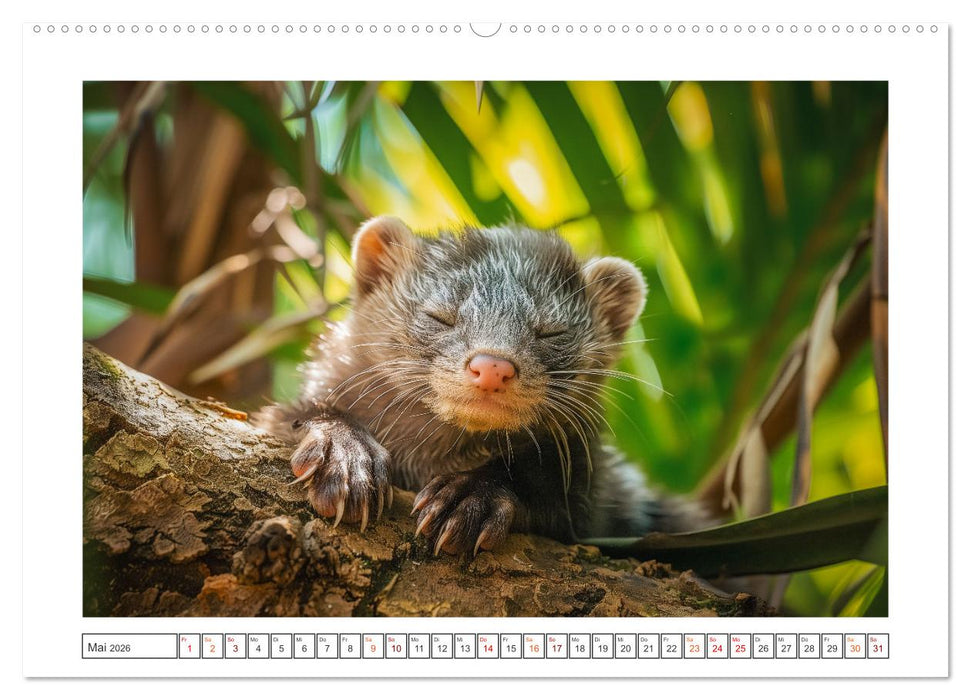 Kleine freche Nerze (CALVENDO Premium Wandkalender 2026)