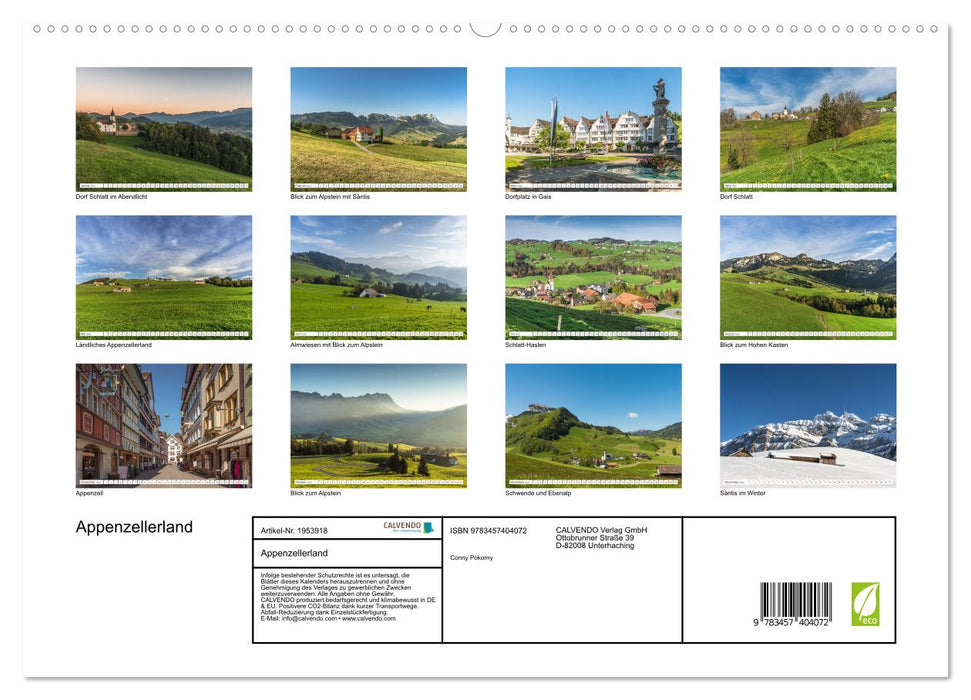 Appenzellerland (CALVENDO Premium Wandkalender 2026)