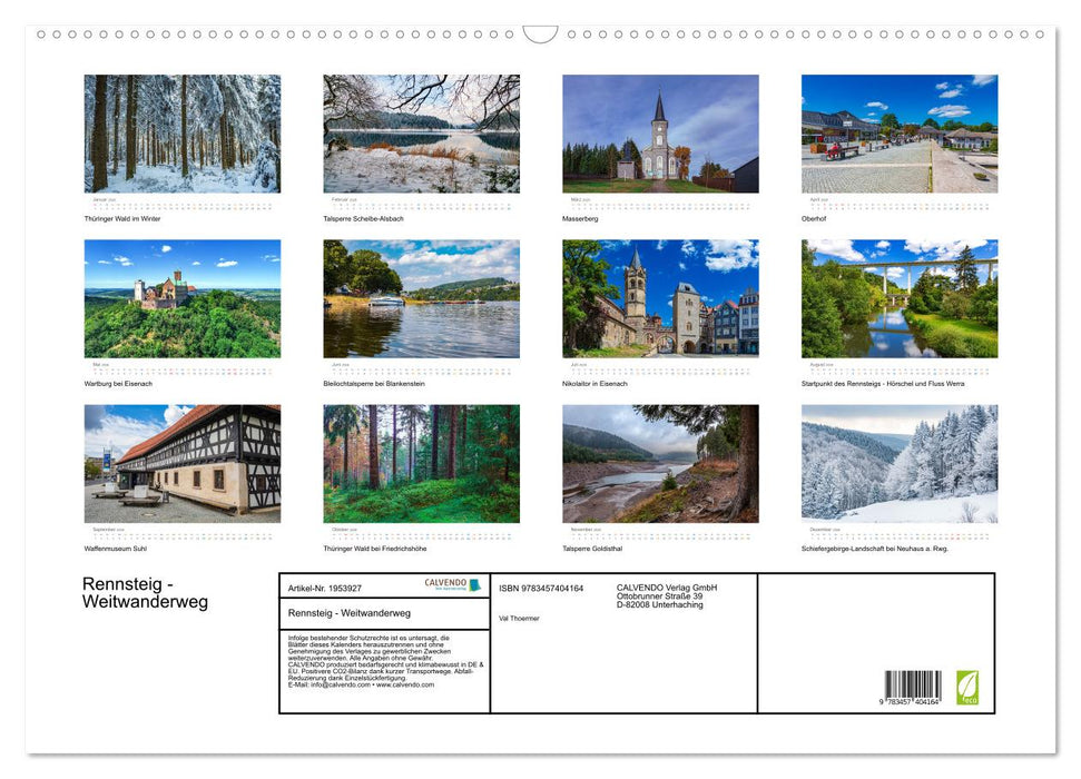 Rennsteig - Weitwanderweg (CALVENDO Wandkalender 2026)