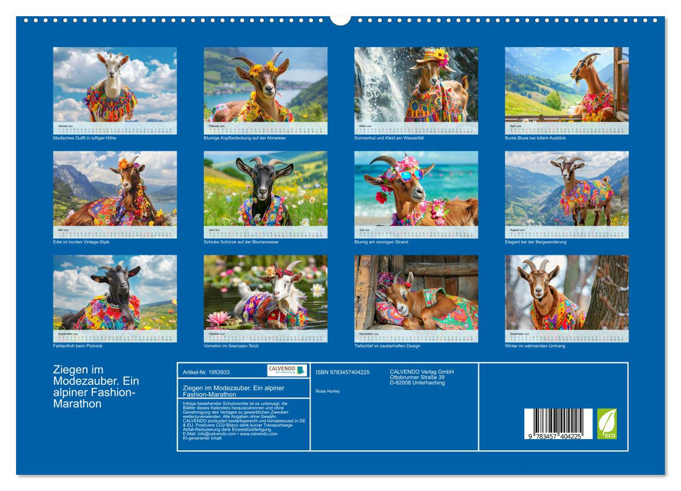 Ziegen im Modezauber. Ein alpiner Fashion-Marathon (CALVENDO Premium Wandkalender 2026)