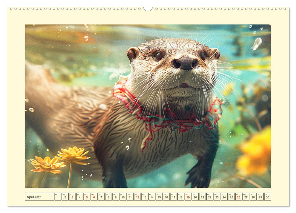 Modische Welle im Fischotter-Land. Charme und Stil (CALVENDO Wandkalender 2026)