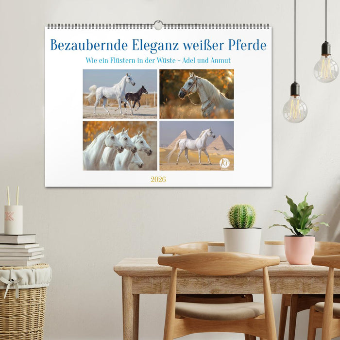 Bezaubernde Eleganz weißer Pferde (CALVENDO Wandkalender 2026)