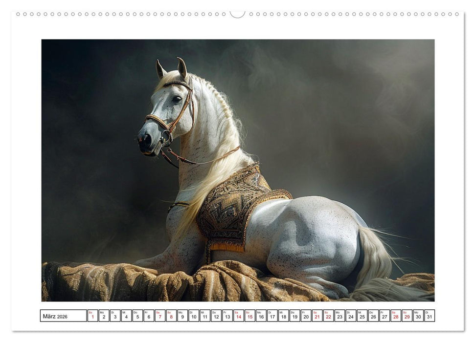 Bezaubernde Eleganz weißer Pferde (CALVENDO Wandkalender 2026)
