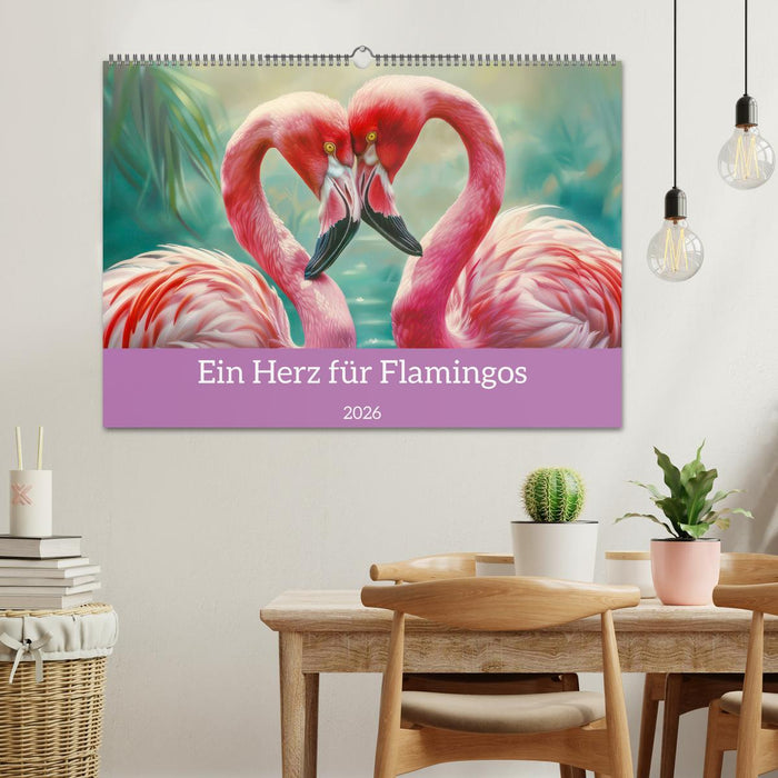Ein Herz für Flamingos (CALVENDO Wandkalender 2026)