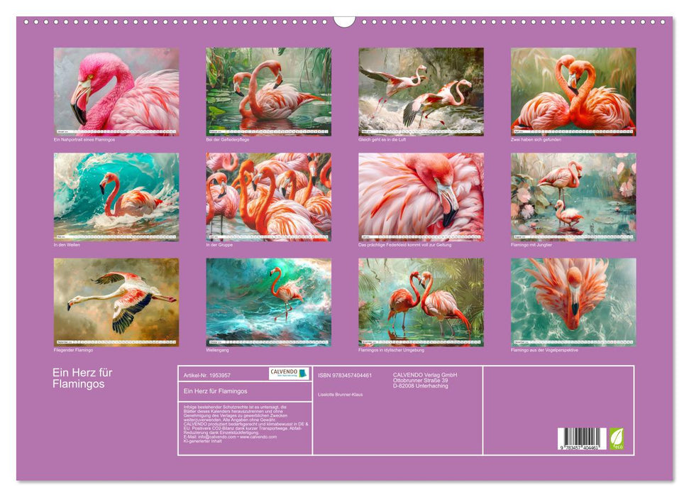 Ein Herz für Flamingos (CALVENDO Wandkalender 2026)