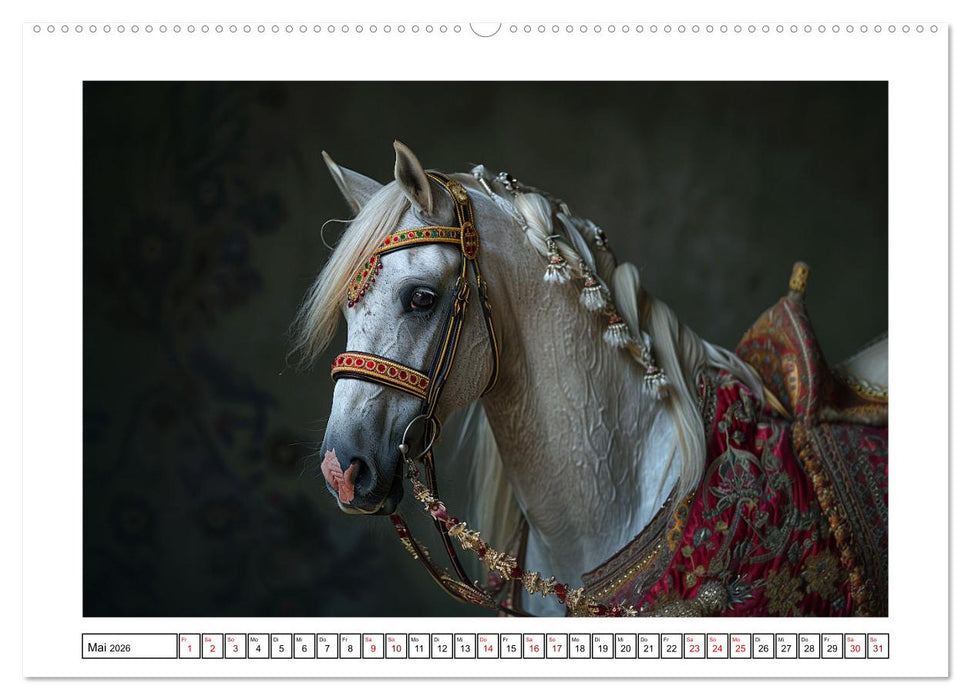 Bezaubernde Eleganz weißer Pferde (CALVENDO Premium Wandkalender 2026)