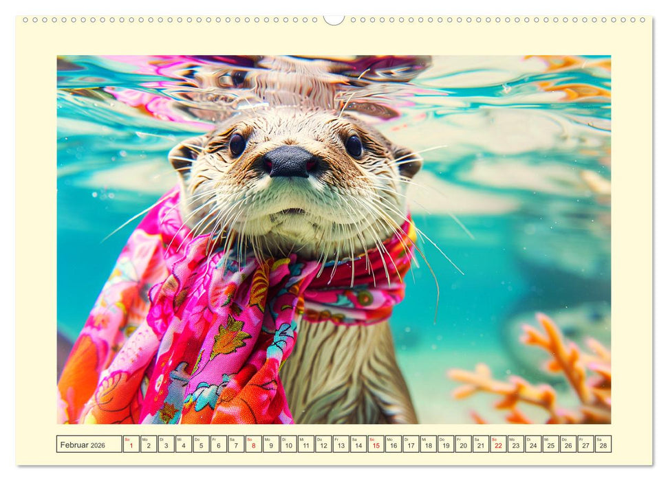 Modische Welle im Fischotter-Land. Charme und Stil (CALVENDO Premium Wandkalender 2026)