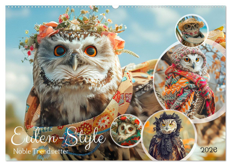 Eulen-Style. Noble Trendsetter (CALVENDO Wandkalender 2026)