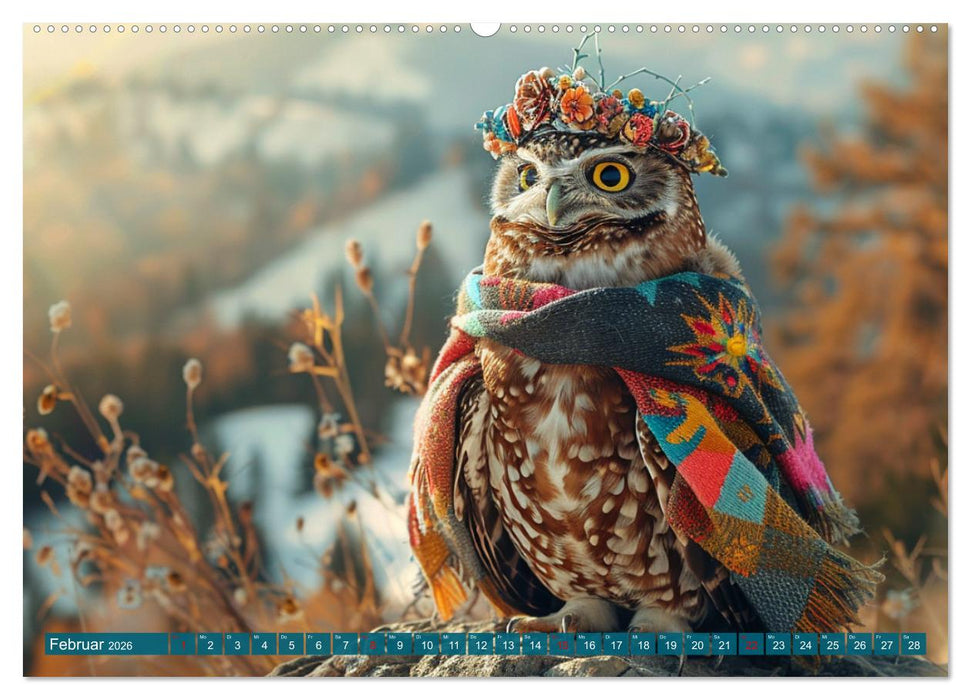 Eulen-Style. Noble Trendsetter (CALVENDO Wandkalender 2026)