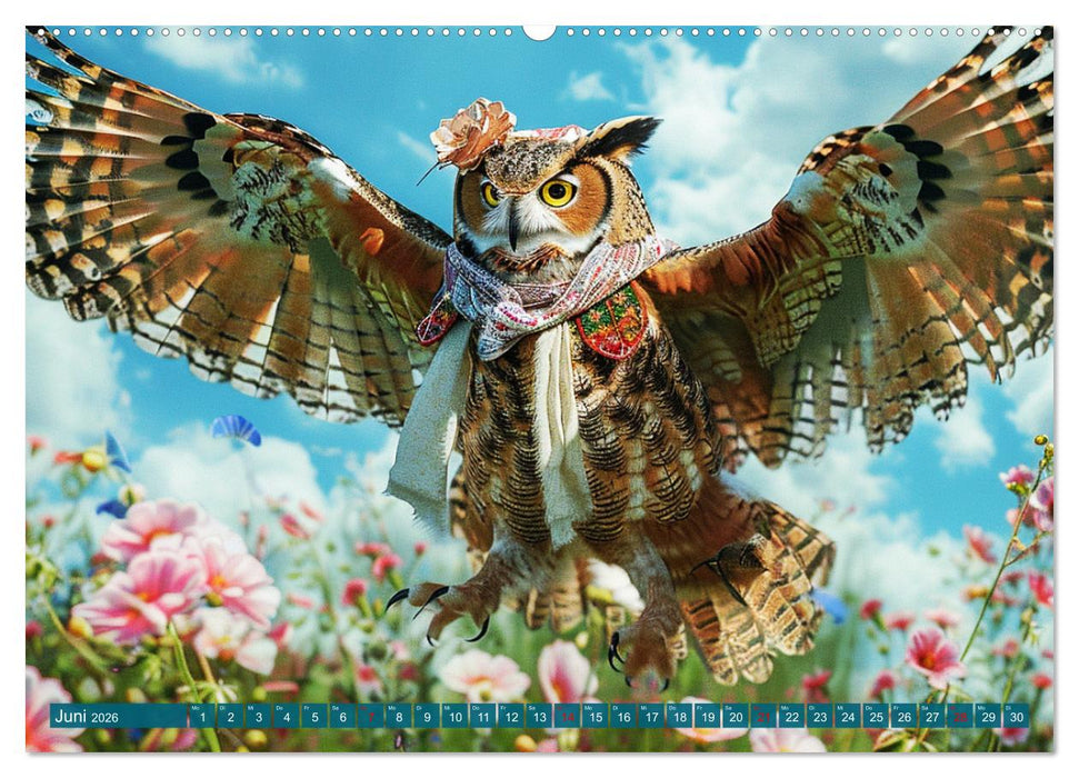 Eulen-Style. Noble Trendsetter (CALVENDO Wandkalender 2026)