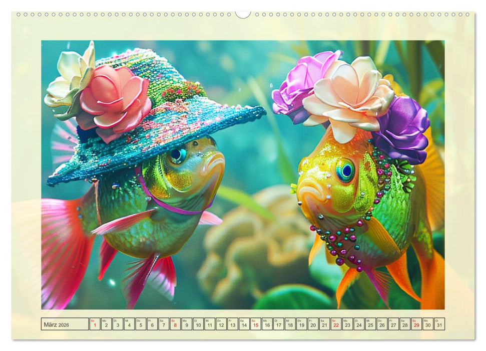 Fashion-Fisch. Die lustige Welt der Unterwasser-Mode (CALVENDO Wandkalender 2026)