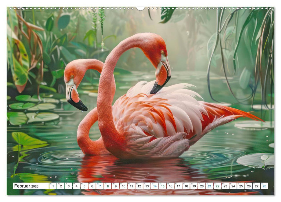 Ein Herz für Flamingos (CALVENDO Premium Wandkalender 2026)