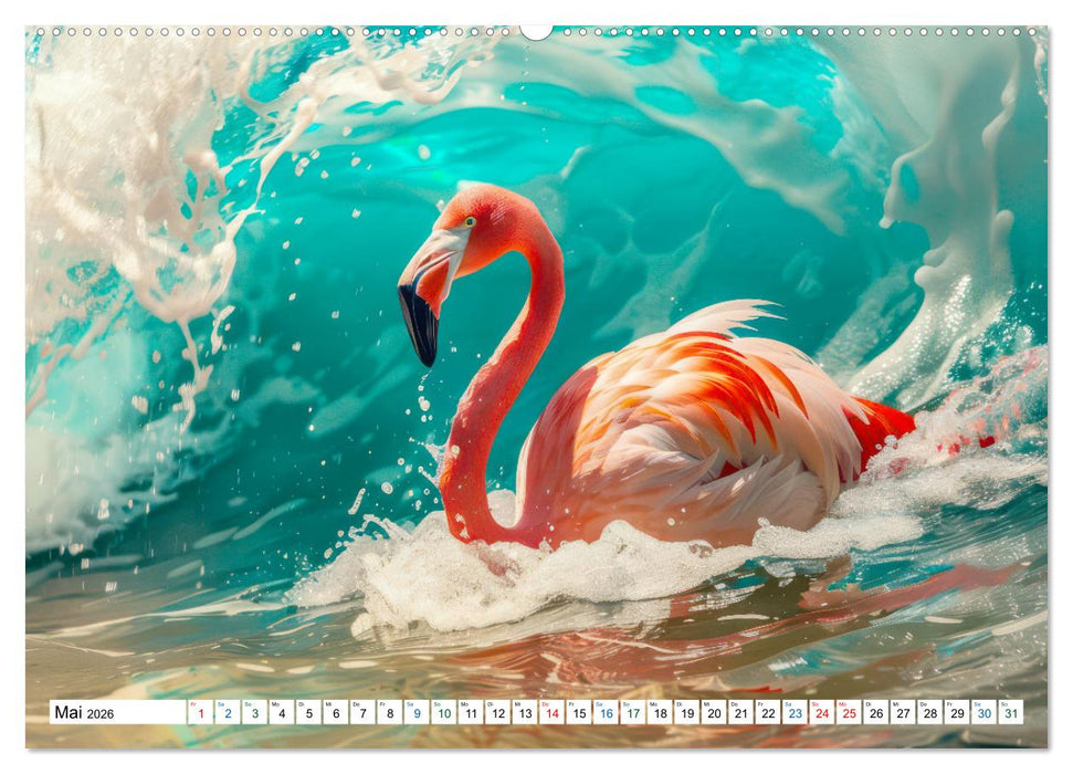 Ein Herz für Flamingos (CALVENDO Premium Wandkalender 2026)