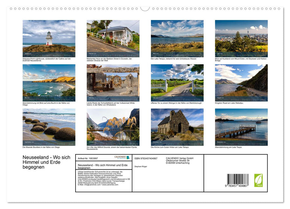 Neuseeland - Wo sich Himmel und Erde begegnen (CALVENDO Premium Wandkalender 2026)