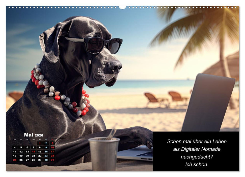 Der humoristische Dogge Kalender (CALVENDO Premium Wandkalender 2026)