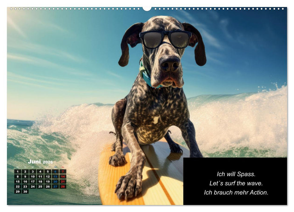 Der humoristische Dogge Kalender (CALVENDO Premium Wandkalender 2026)