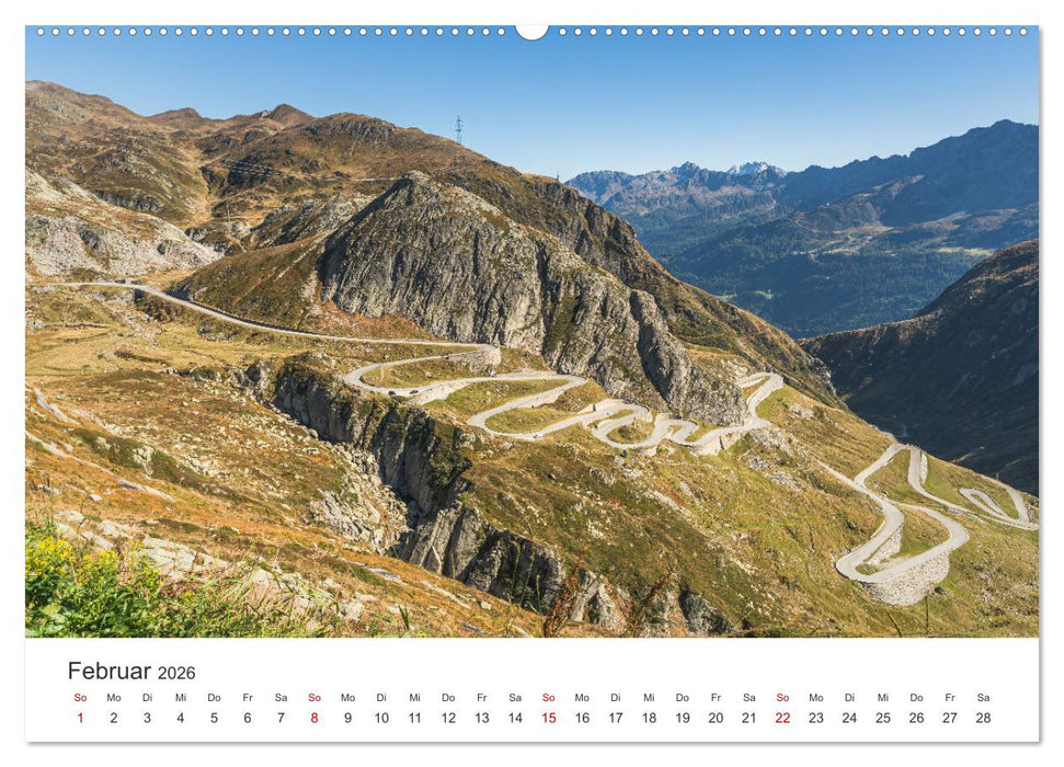 Schweizer Alpenpässe (CALVENDO Premium Wandkalender 2026)
