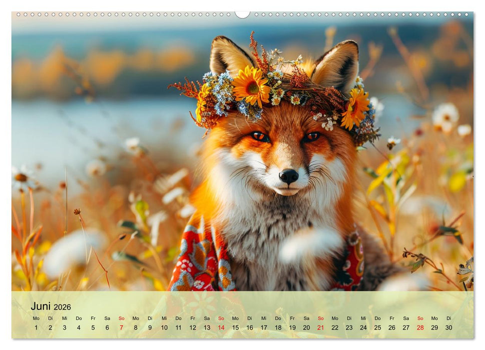 Fuchsige Eskapaden. Reineke mit noblen Accessoires (CALVENDO Wandkalender 2026)