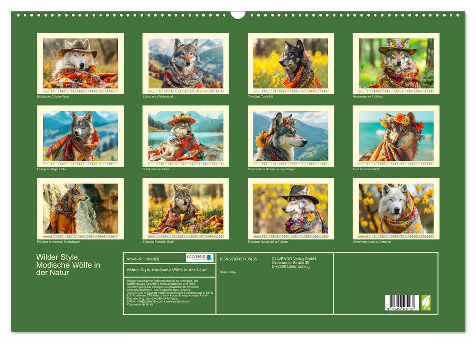 Wilder Style. Modische Wölfe in der Natur (CALVENDO Wandkalender 2026)