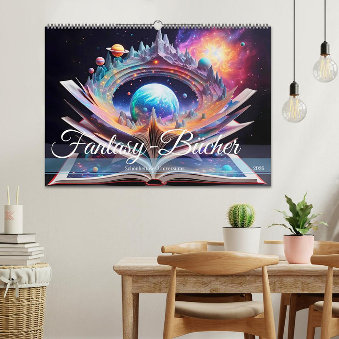 Fantasy-Bücher Schönheit des Universums (CALVENDO Wandkalender 2026)